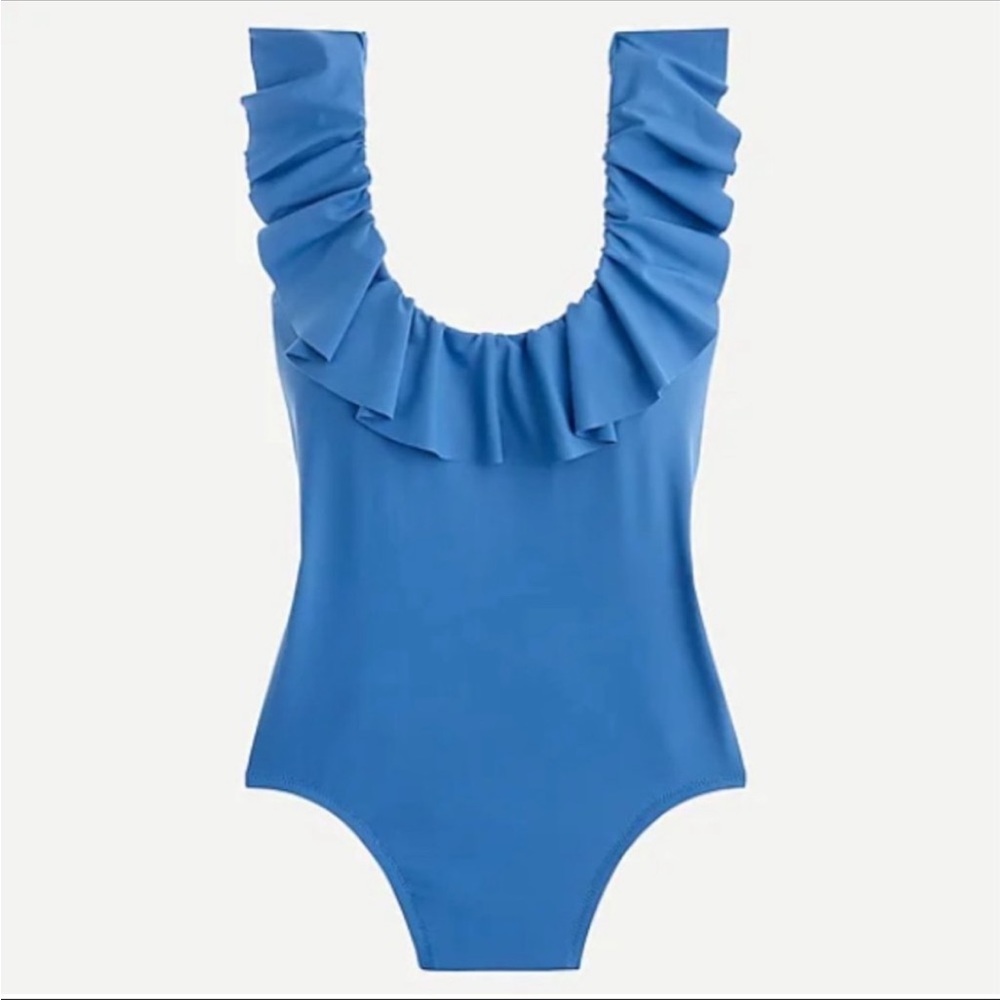 J. Crew Ruffle Scoop Back Swimsuit